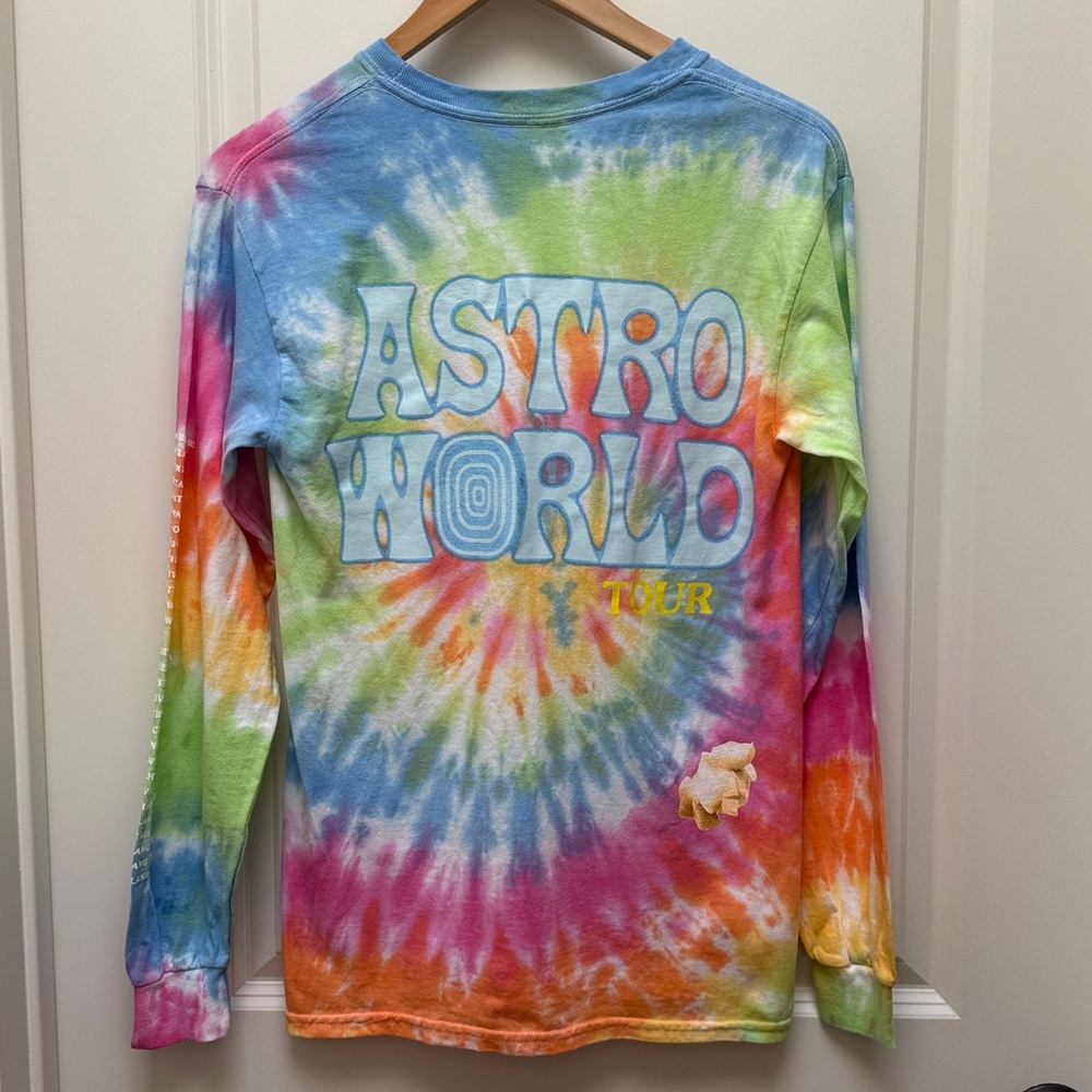 Travis Scott Astro World Tie Dye Long Sleeve T-Shirt Size S